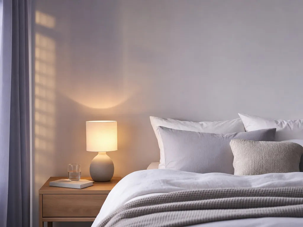 Ruhiges Schlafzimmer am Abend