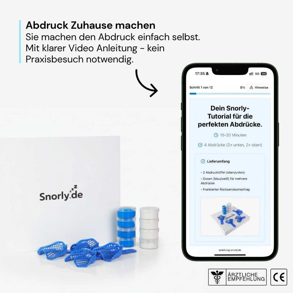 Individuelle Schnarchschiene direkt vom Zahnlabor - ohne hohe Zahnarztkosten